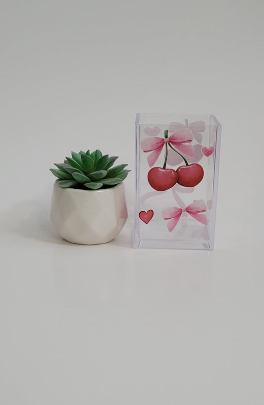 Cherries and Bows Pencil Holder
