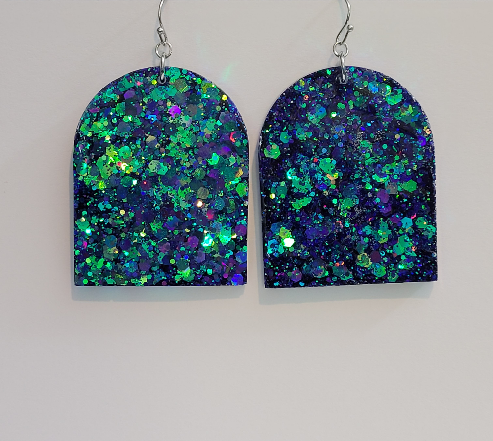 Color Shift Glitter Earrings