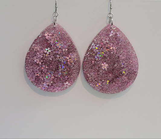 Daisy Teardrop Glitter Earrings
