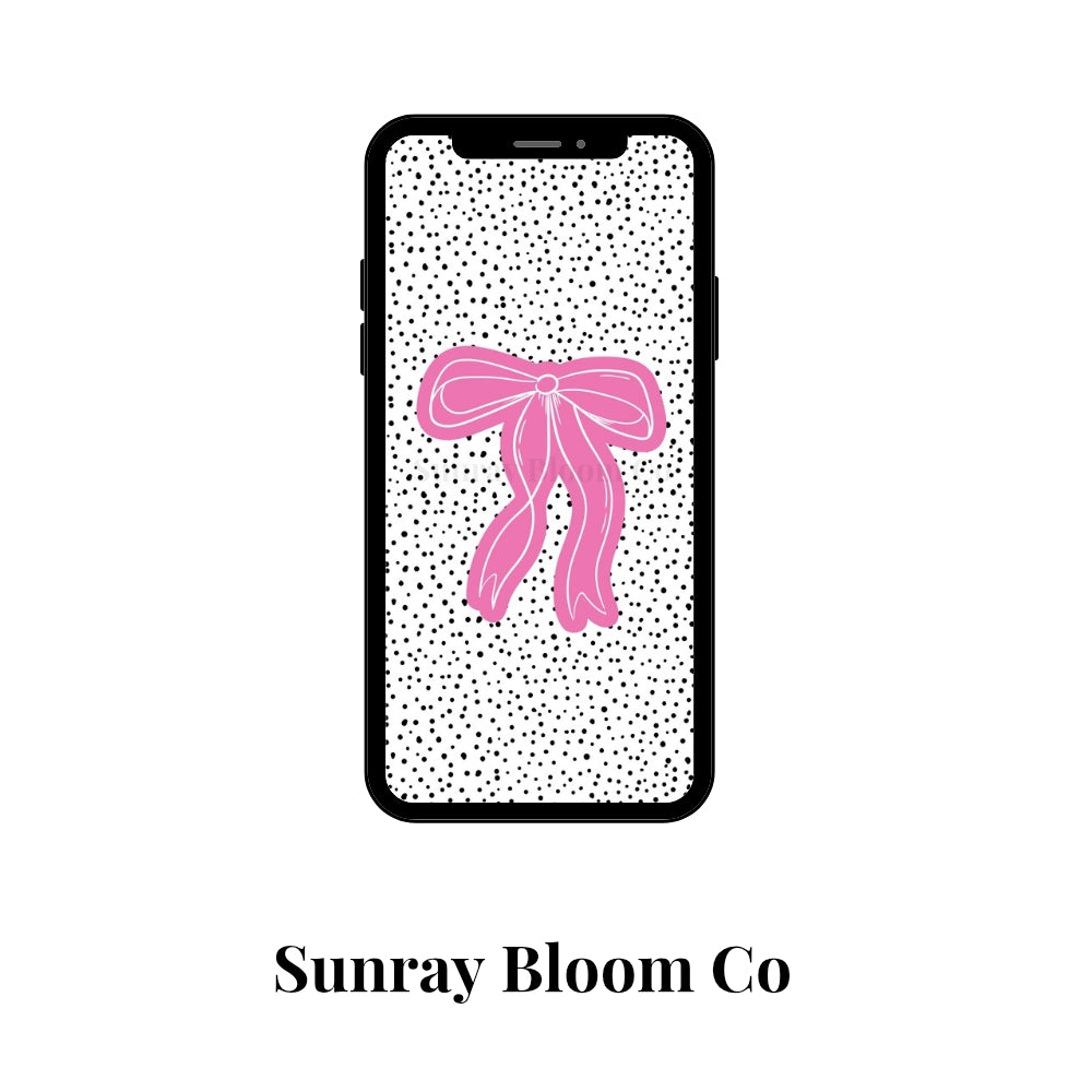 Pink Coquette Bow Phone Wallpaper Digital Download