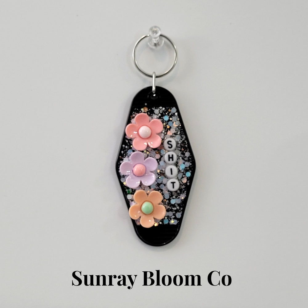 Floral Shit Creative Keychain