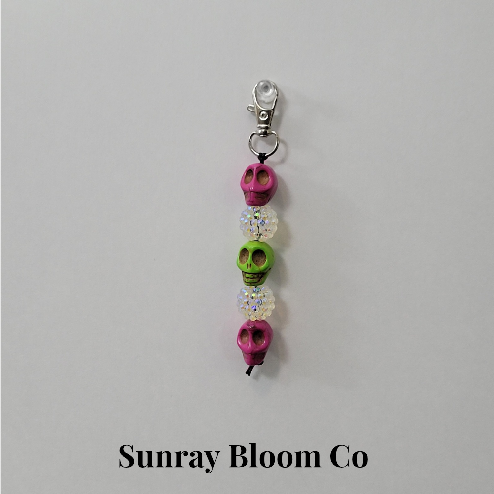 Skully Beaded Clip