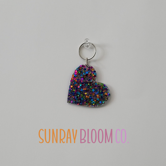 Festival of Love Glitter Heart Keychain