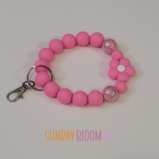 Pink Focal Flower Wristlet