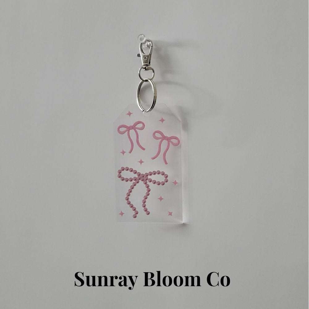 Pink Pearl Bows Bag Tag