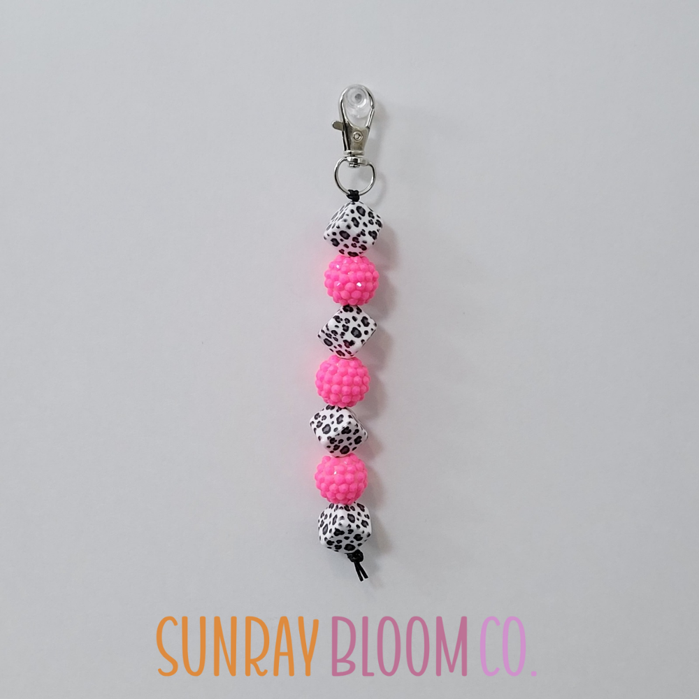 Leopard Print Beaded Clip