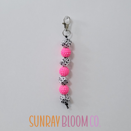 Leopard Print Beaded Clip