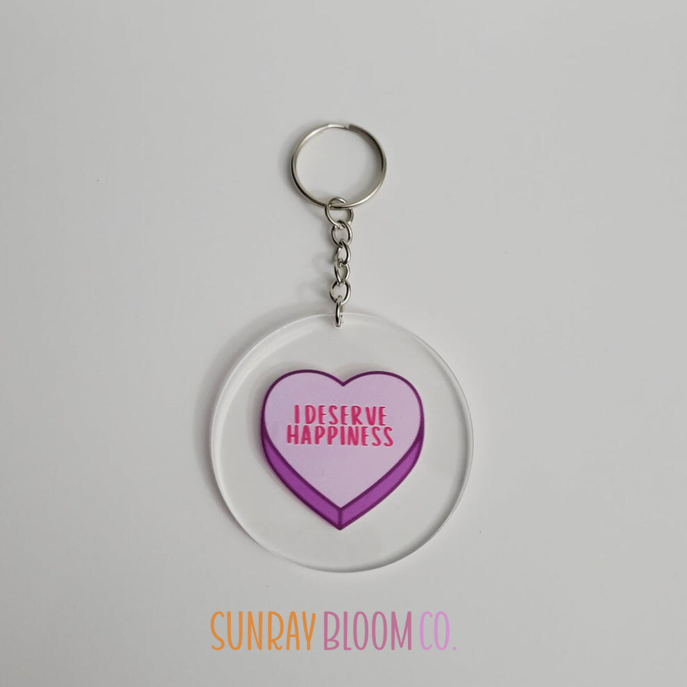 I Deserve Happiness Acrylic Keychain
