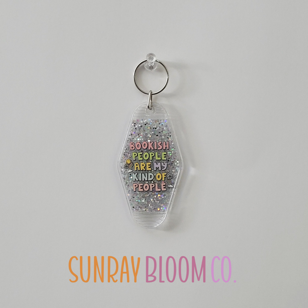 Bookish People are My Kind of People Glitter Hotel Keychain