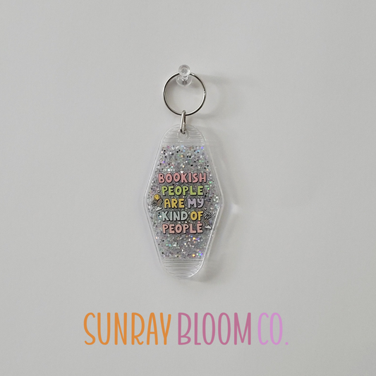 Bookish People are My Kind of People Glitter Hotel Keychain