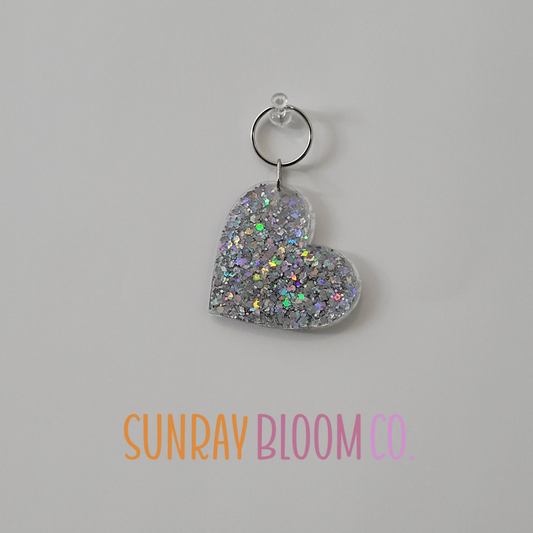 Dare to Be Different Glitter Heart Keychain