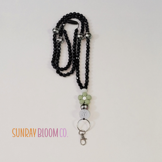 Green Flower Lanyard