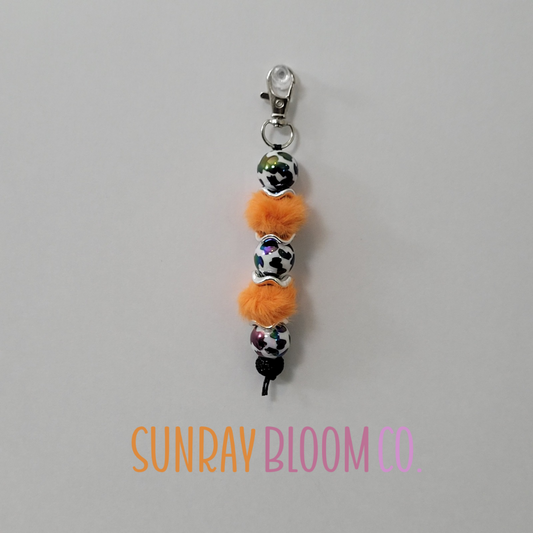 Cow Print Beaded Clip