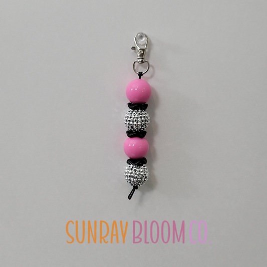 Bubble Gum Pink Beaded Clip