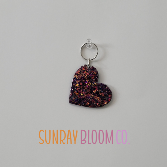 Color Me Happy Glitter Heart Keychain