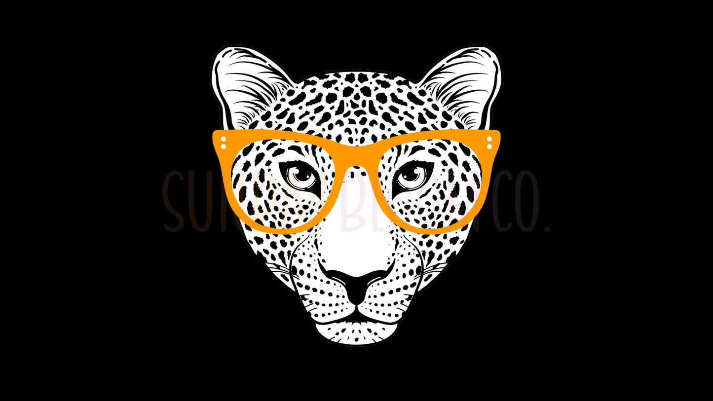 Cheetah with Orange Glasses Desktop Wallpaper