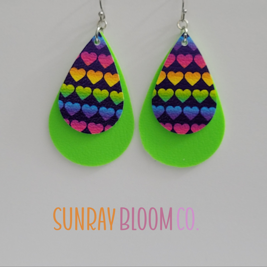 Rainbow Heart Earrings
