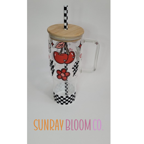 Retro Vibes Glass Drinkware