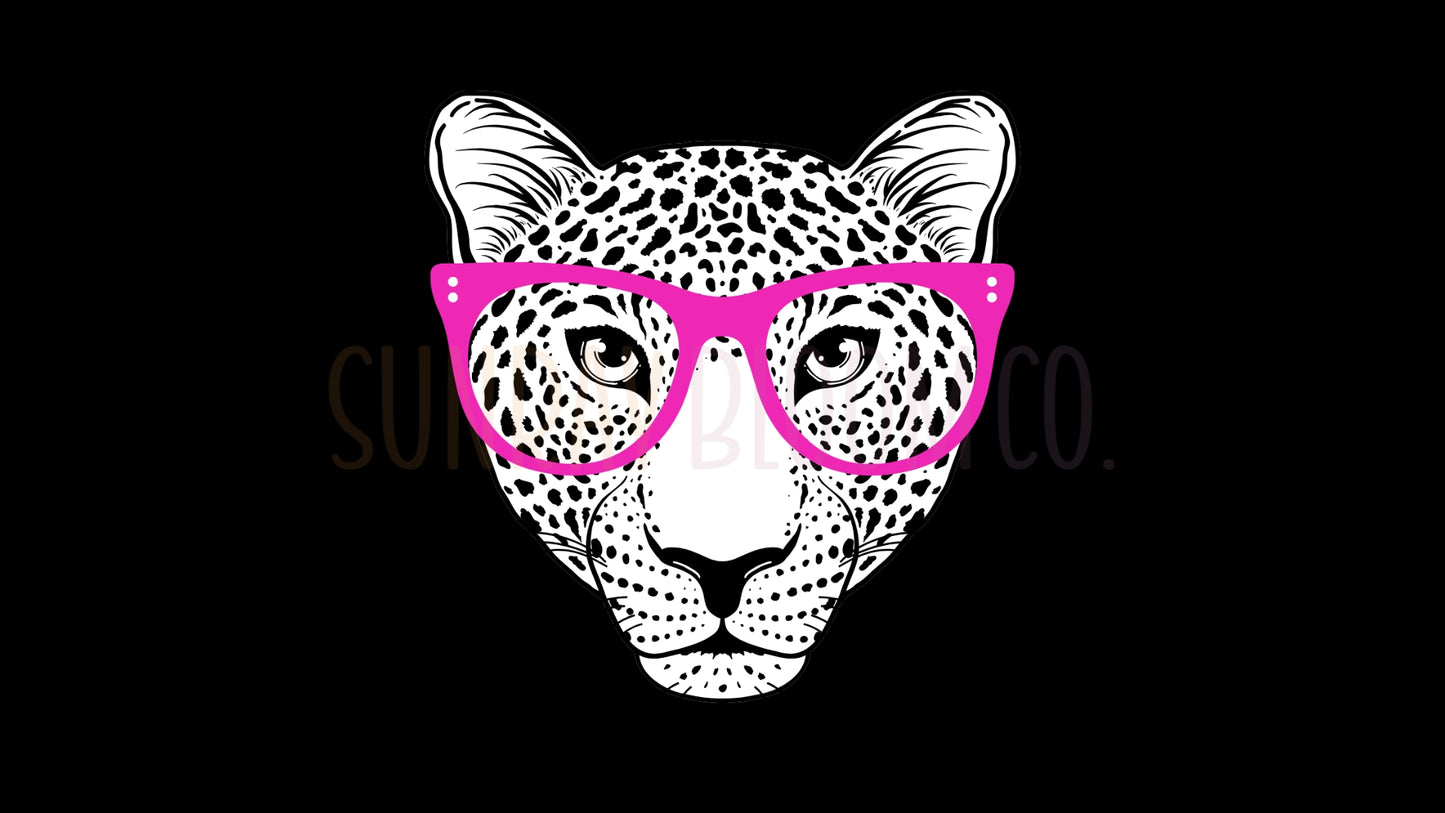 Cheetah with Hot Pink Glasses Desktop Wallpaper