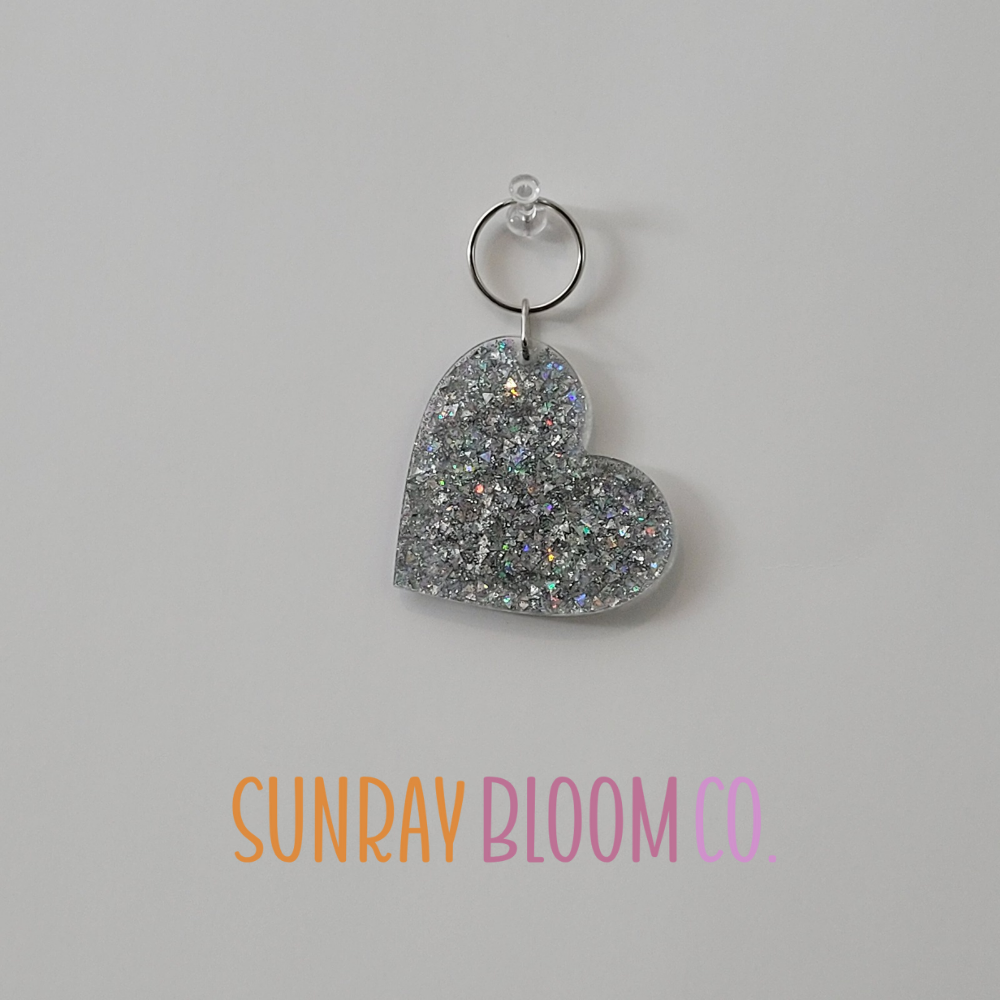On the Bright Side Glitter Heart Keychain