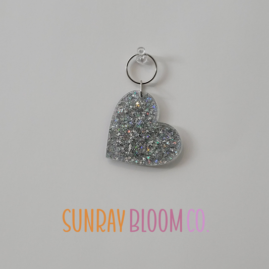 On the Bright Side Glitter Heart Keychain
