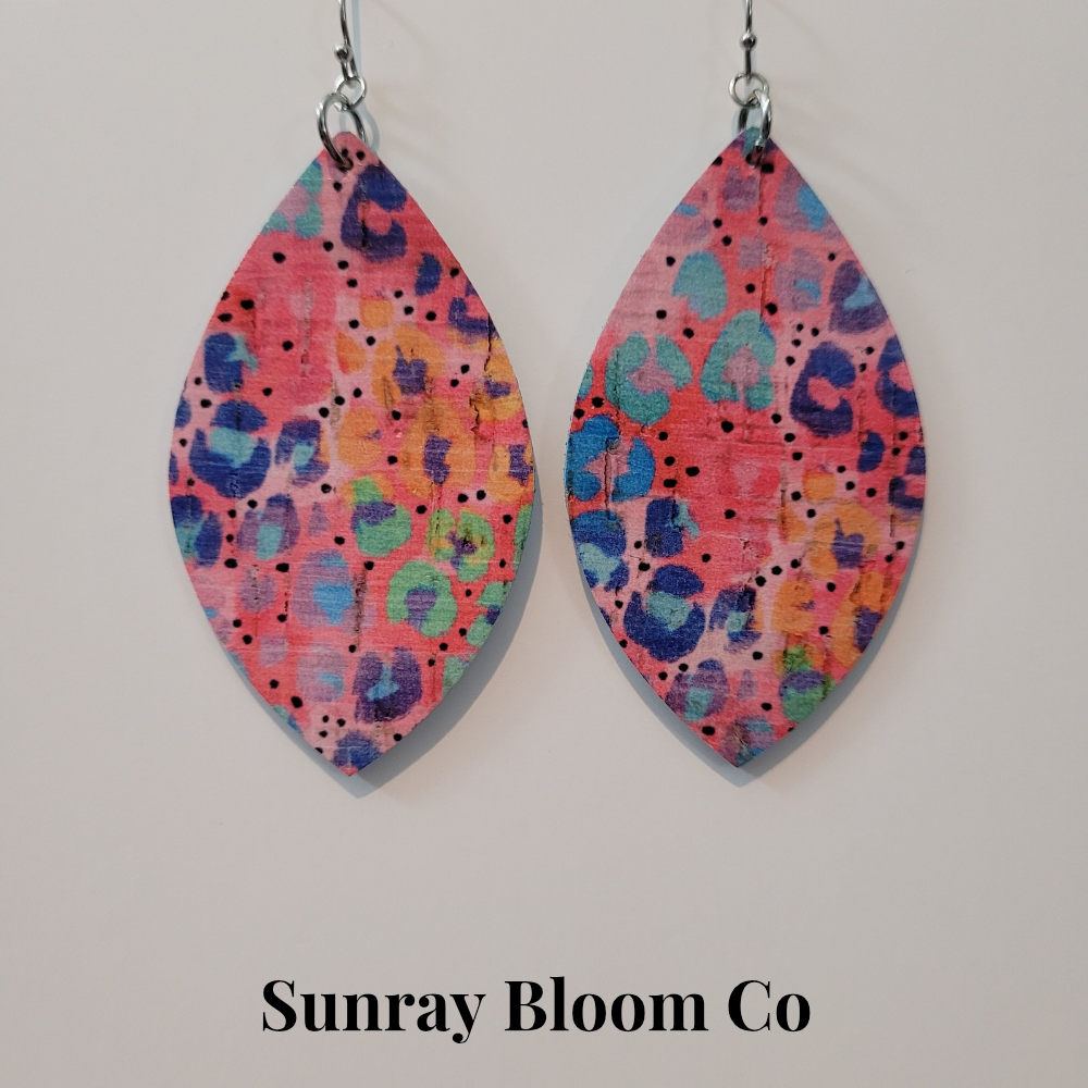 Colorful Leopard Print Teardrop Earrings