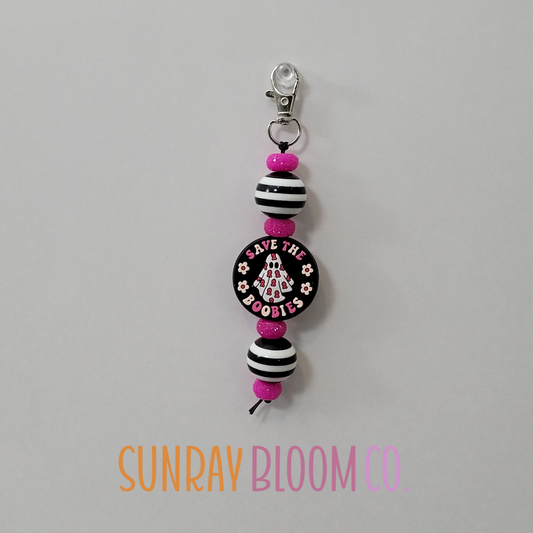 Breast Cancer Awareness Beaded Clip