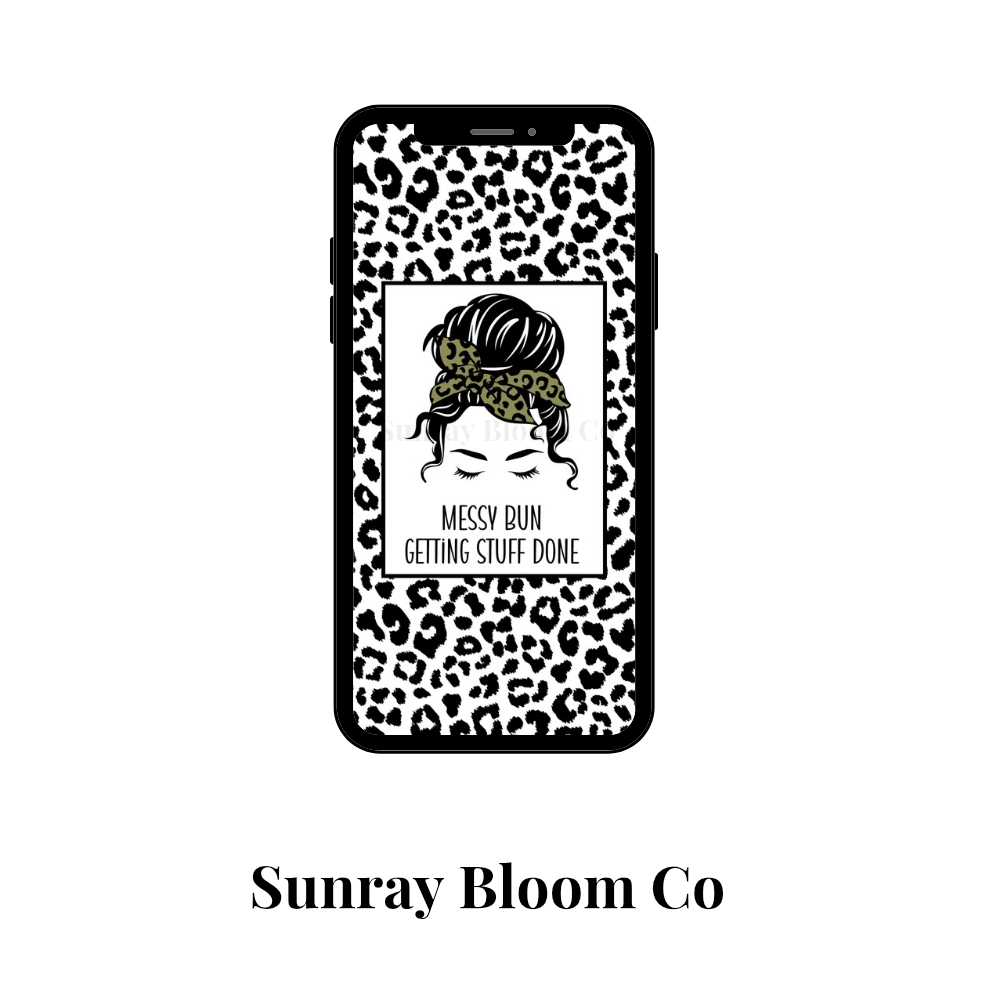 Messy Bun Phone Wallpaper Digital Download