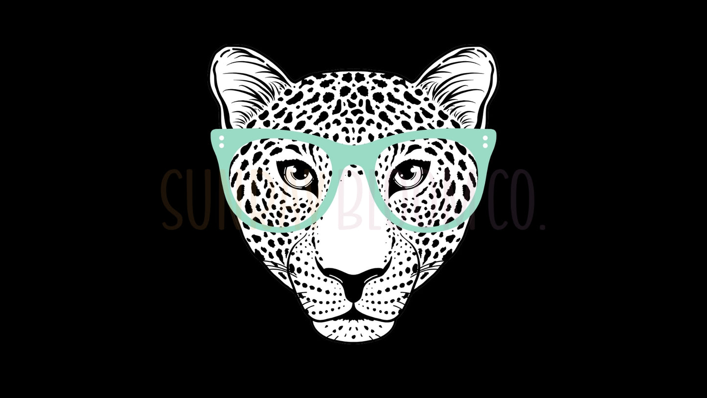Cheetah with Teal Glasses Desktop Wallpaper