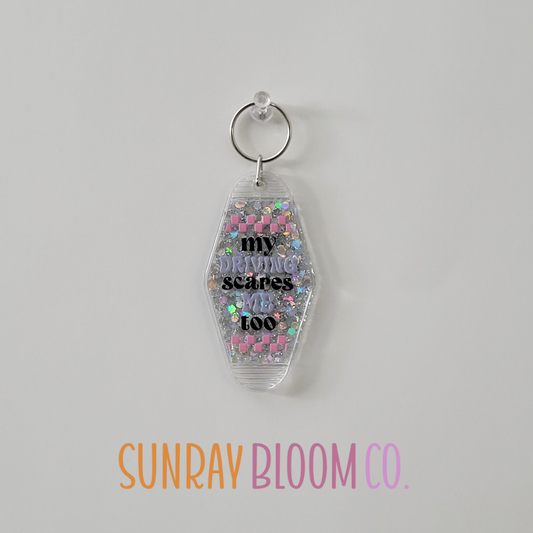 My Driving Glitter Hotel Keychain