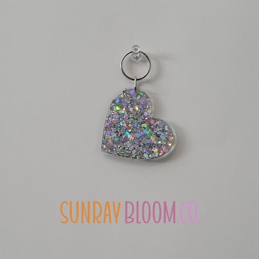 Shine in the Darkness Glitter Heart Keychain