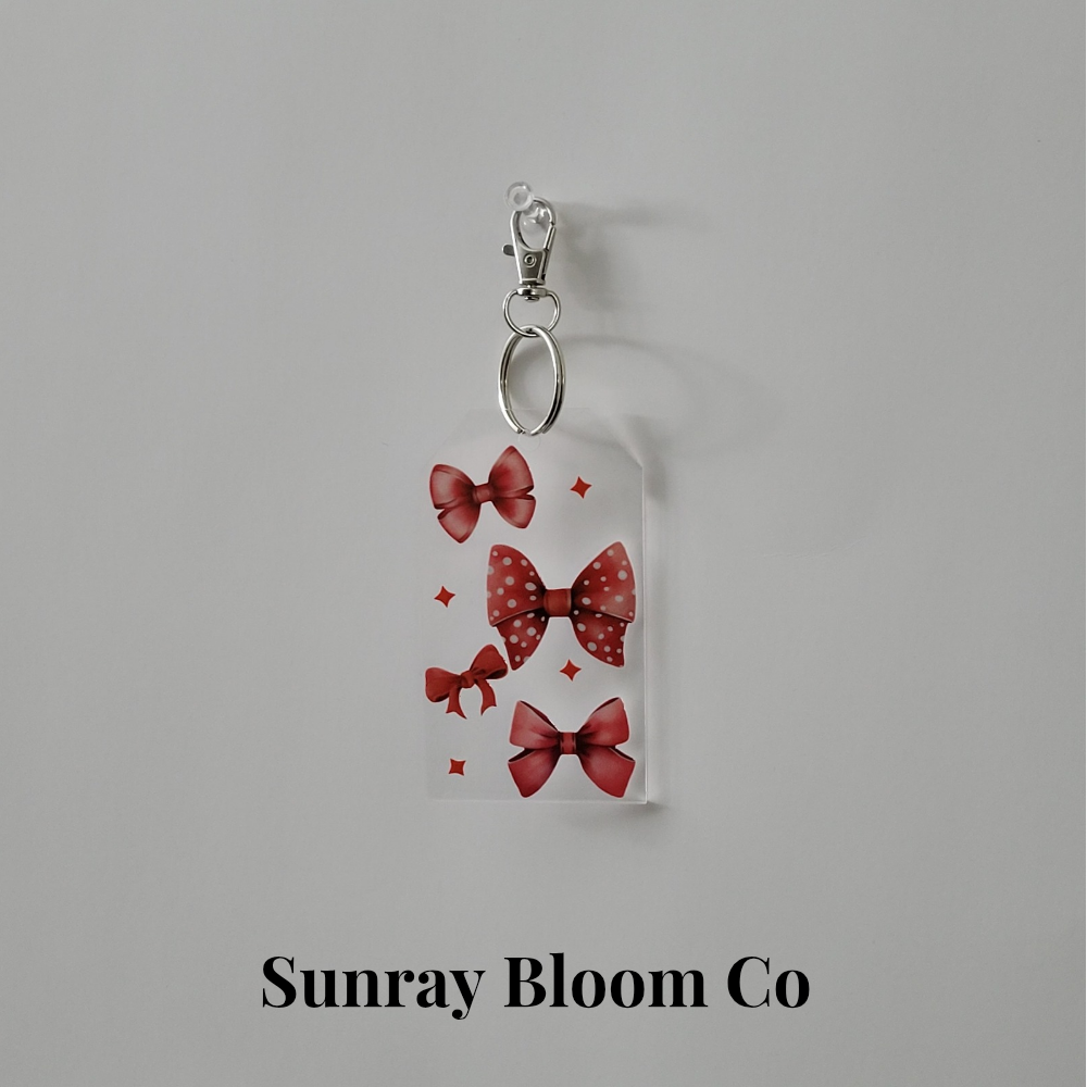 Red Coquette Bows Bag Tag