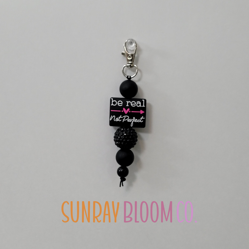 Be Real Not Perfect Beaded Clip