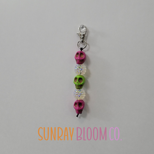 Skully Beaded Clip