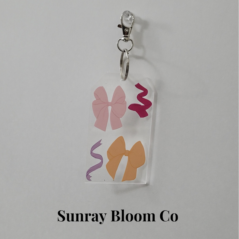 Coquette Bow Swirls Bag Tag