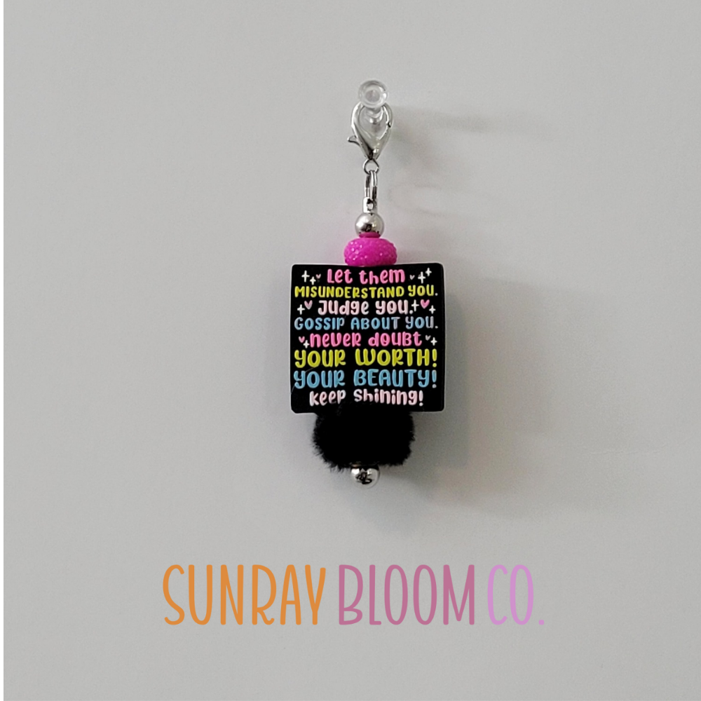 Let Them Beaded Bar Clip