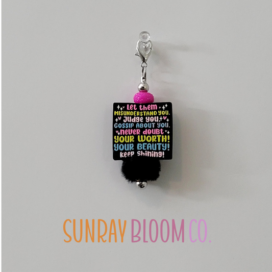 Let Them Beaded Bar Clip
