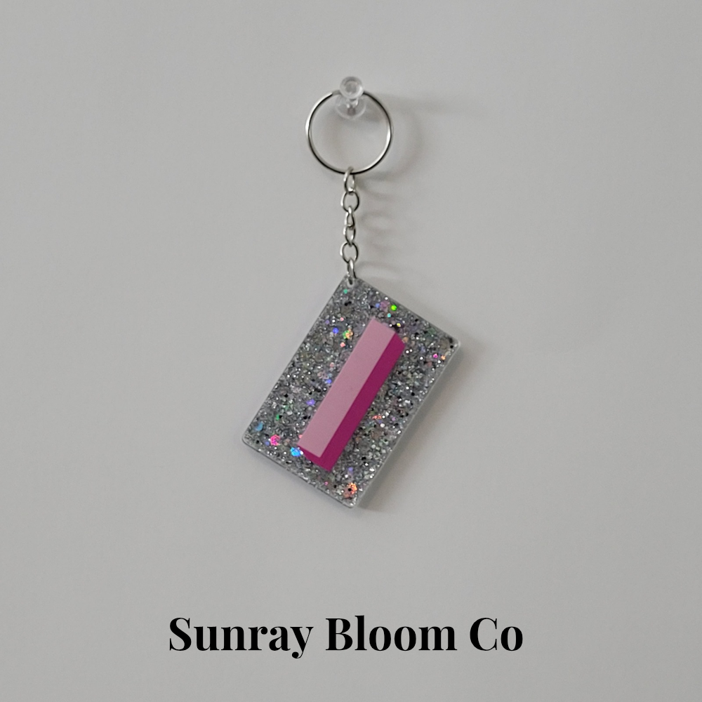 I Personalized Glitter Keychain