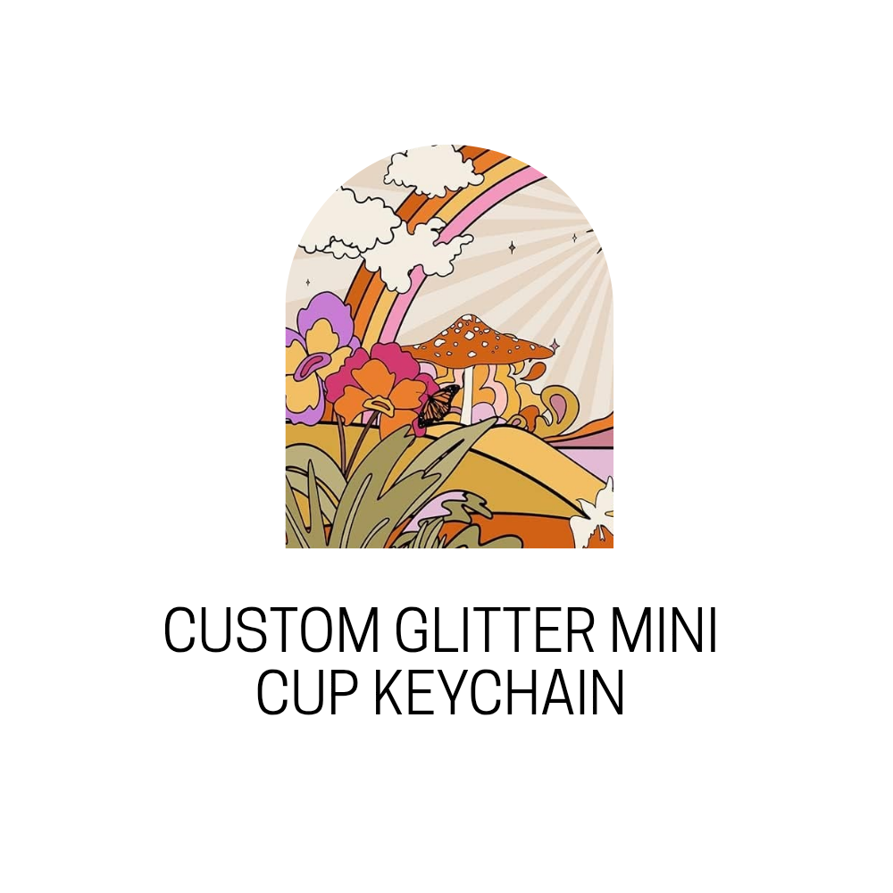 Custom Glitter Mini Cup Keychain