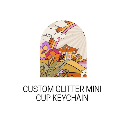 Custom Glitter Mini Cup Keychain