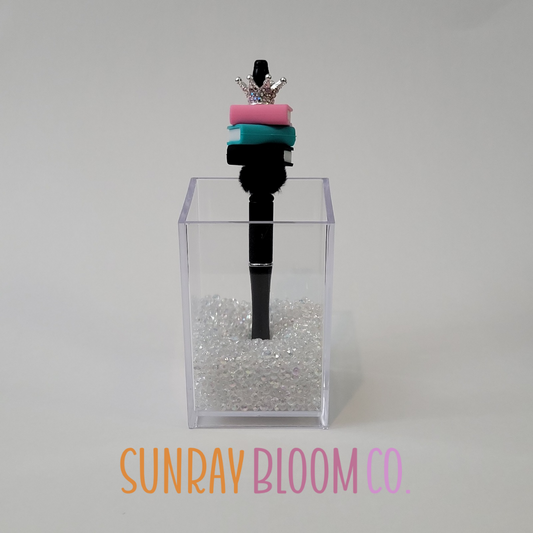 Queen of Books Black Turquoise Pink Pen