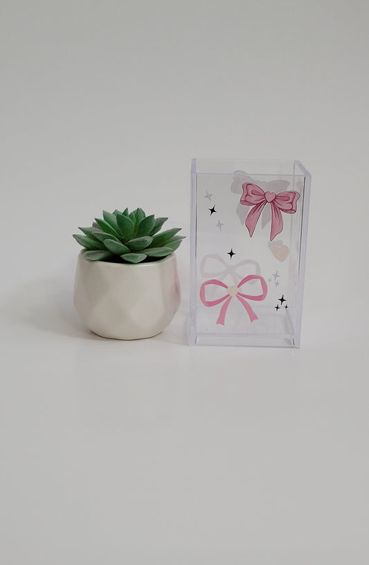 Pink Coquette Bows Pencil Holder