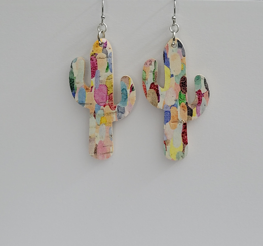 Colorful Cactus Earrings
