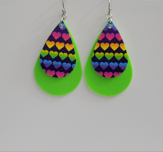 Rainbow Heart Earrings