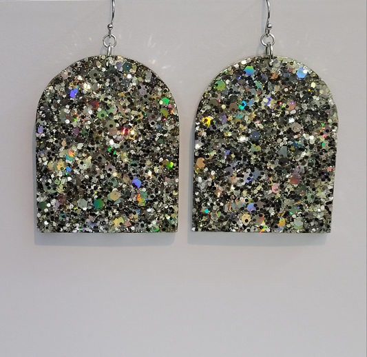Golden Shimmer Glitter Earrings