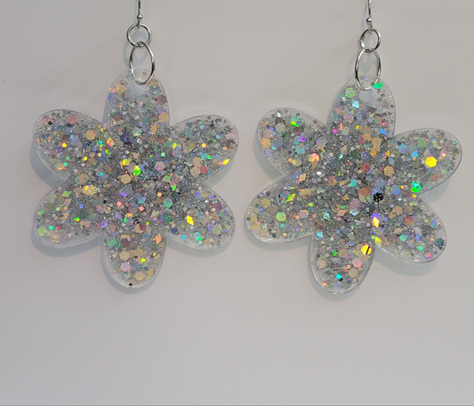 Flower Glitter Earrings