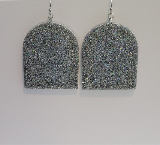 Gunmetal Glitter Earrings