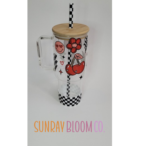 Retro Vibes Glass Drinkware