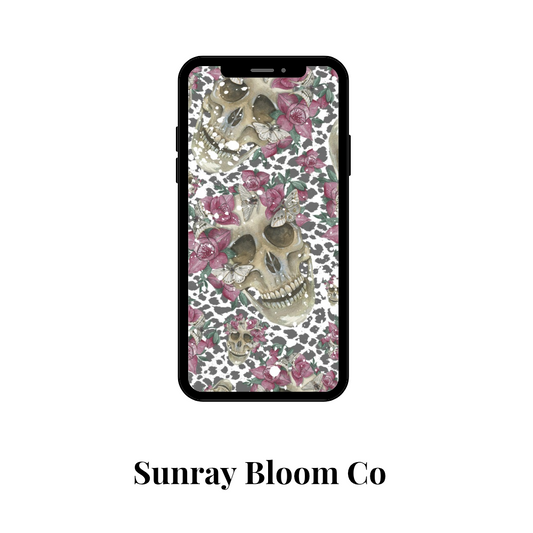 Floral Skelly Phone Wallpaper Digital Download