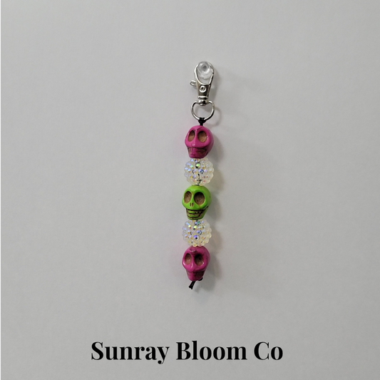 Skully Beaded Clip